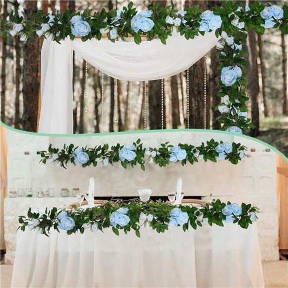 3Pcs ArtificialRose Vine Garland Total 19.68Ft Silk Flower Hanging BasketsPlants - Picture 4 of 6